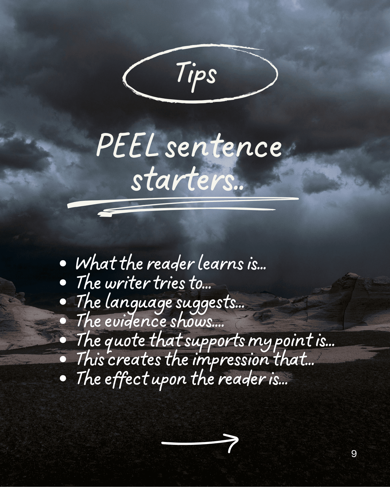Exam essay writing, page 9.