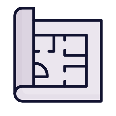 Blueprint or floor plan drawing of a room layout.