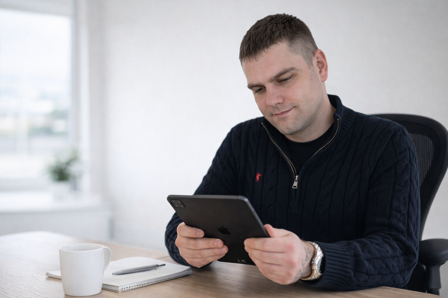 Digiturunduse spetsialist töötamas sülearvuti ja telefoniga, sotsiaalmeedia ja sisuloome planeerimine.