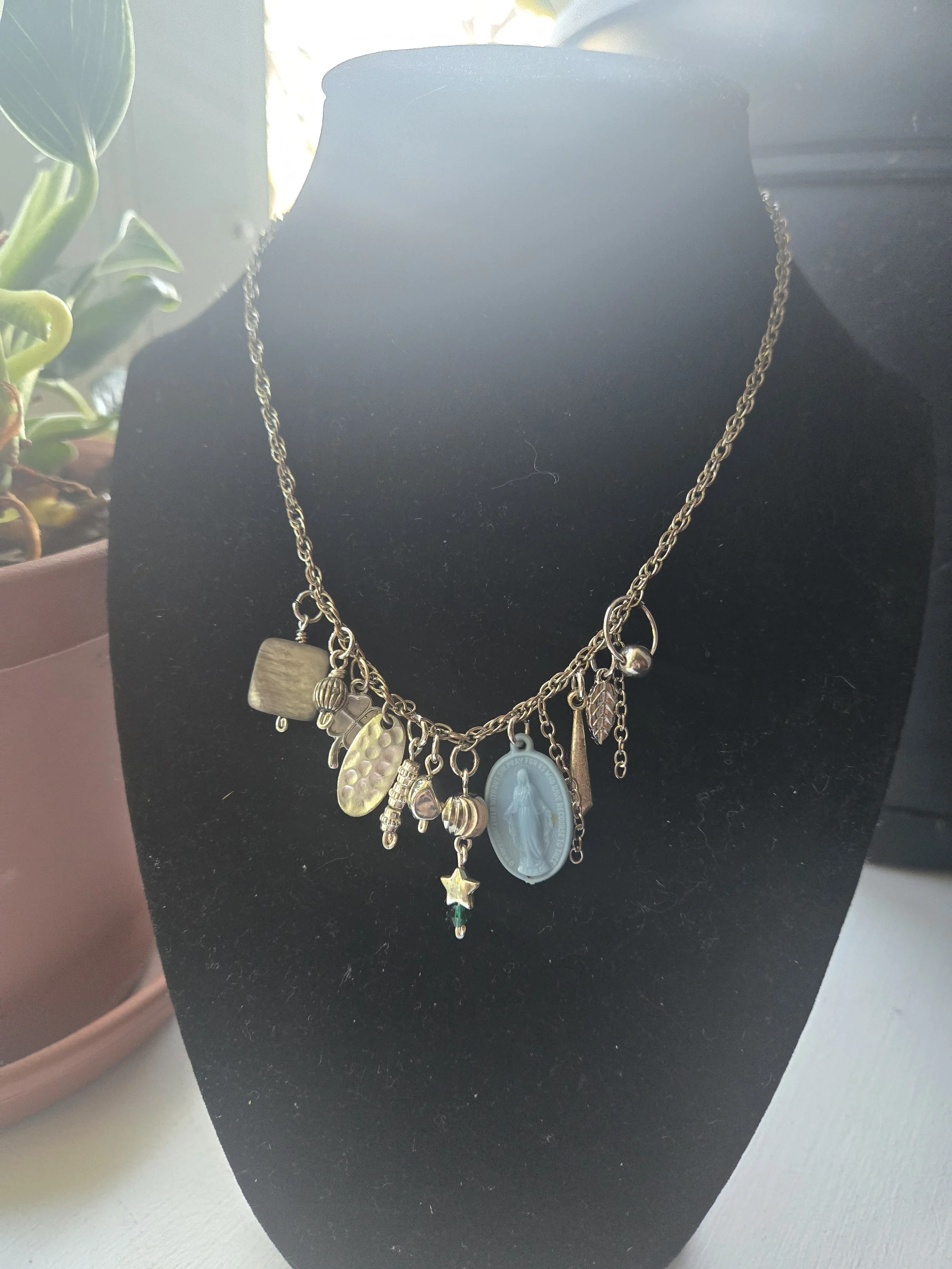 Silver Charm Story Necklace