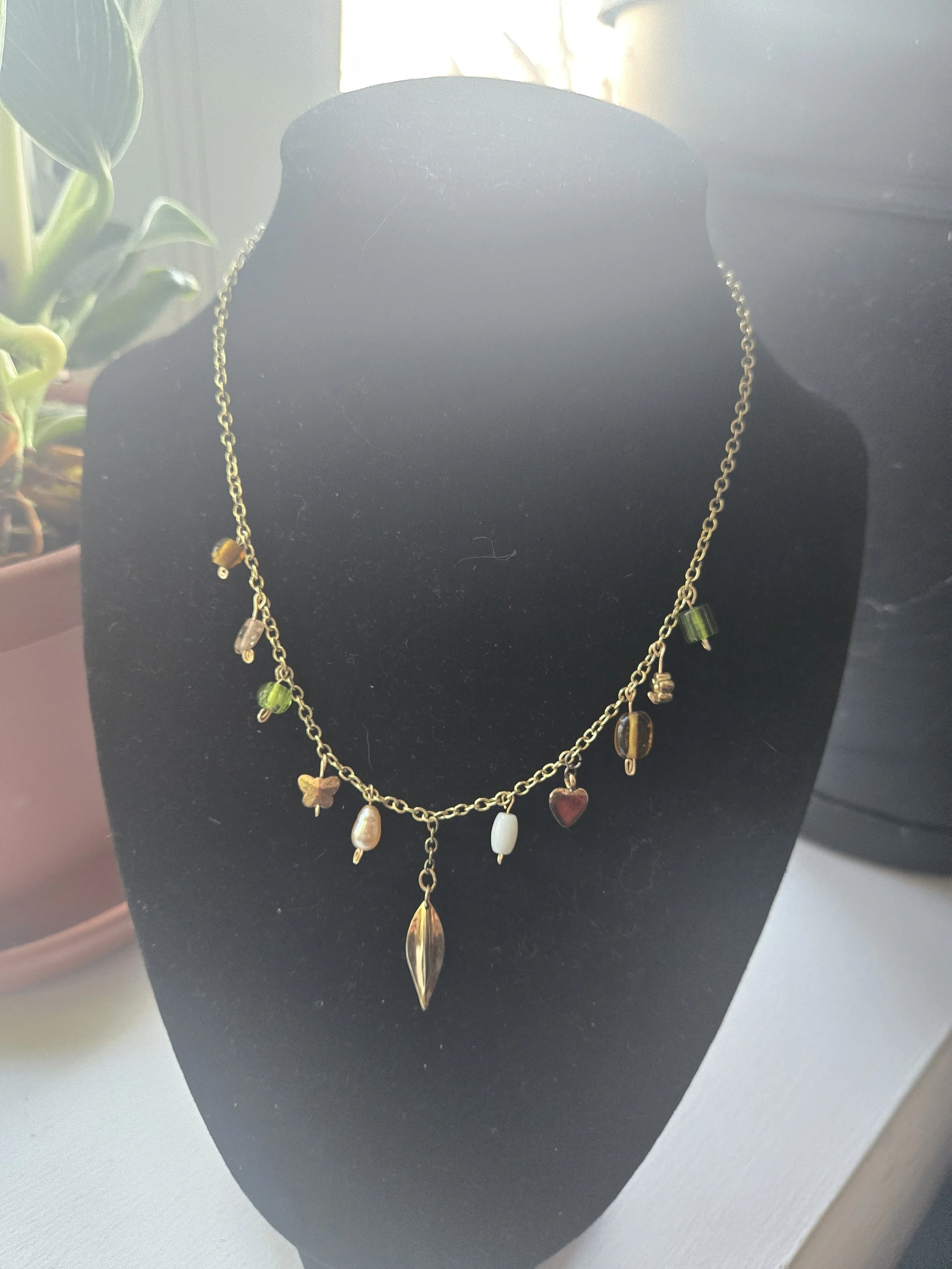 Vintage Leaf Charm Necklace