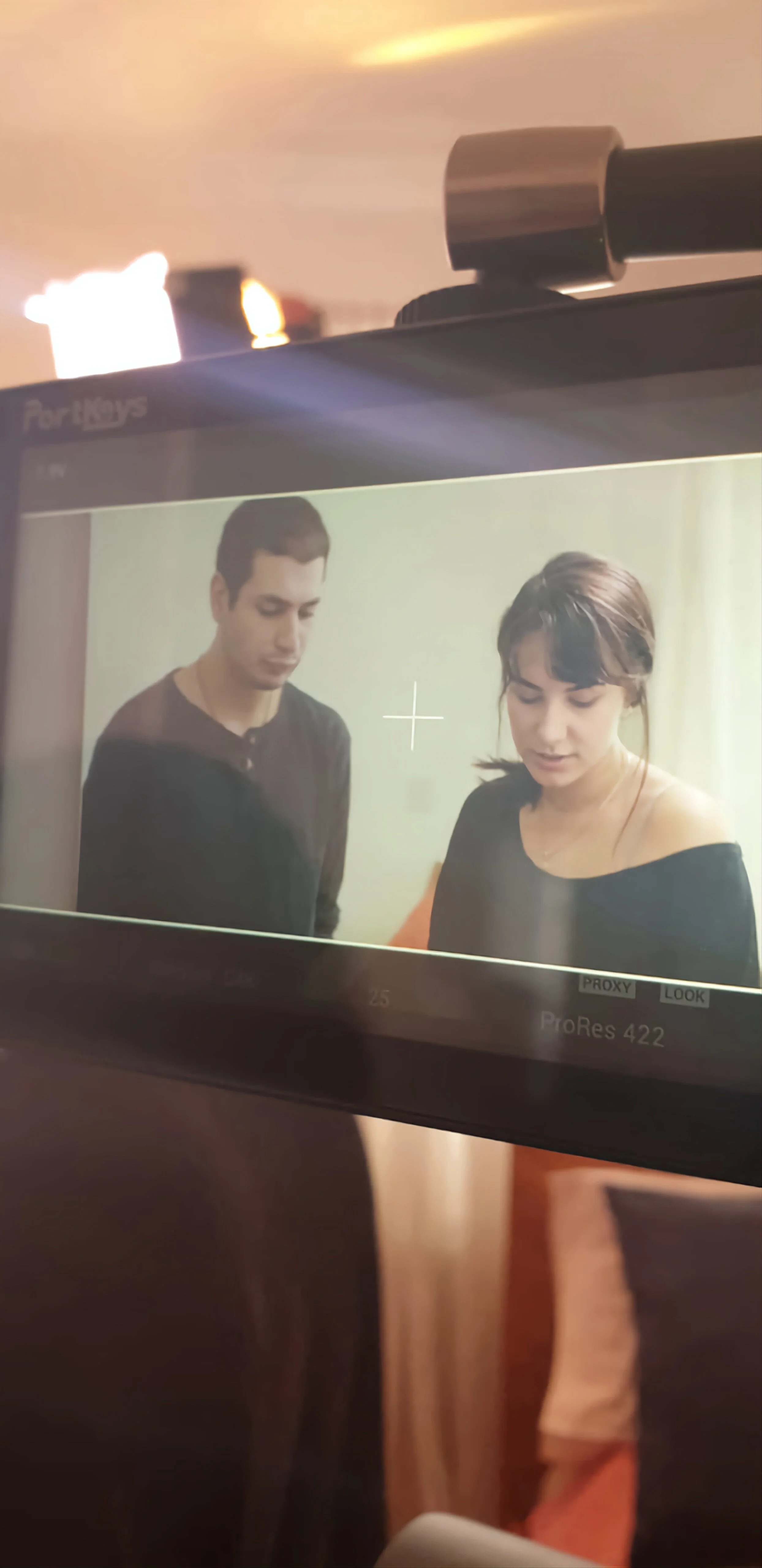 Apartment shoot, monitor footage on 'Dare' (2020).