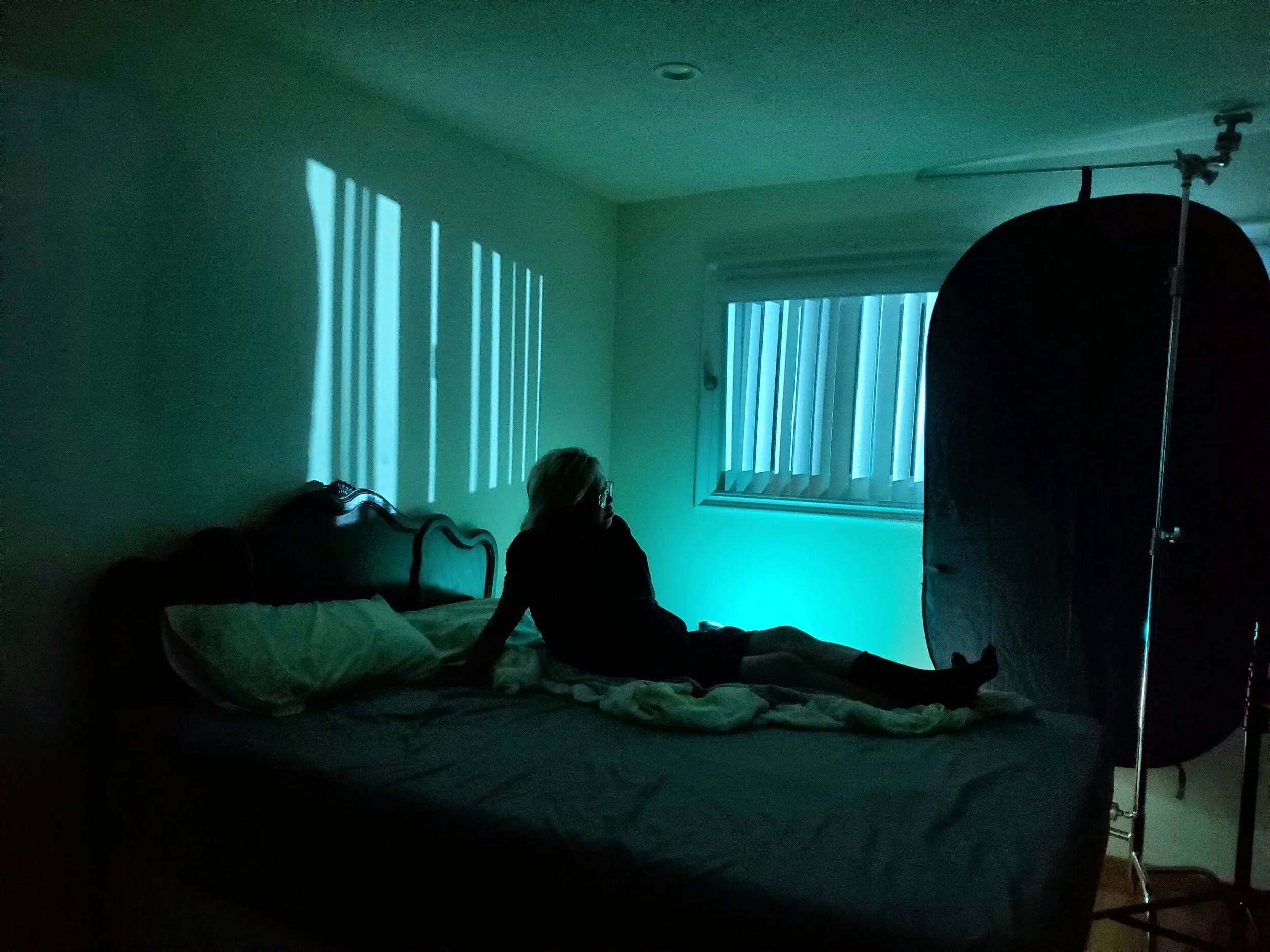 Production team at house location prepping for shooting 'Jackals' (2023).