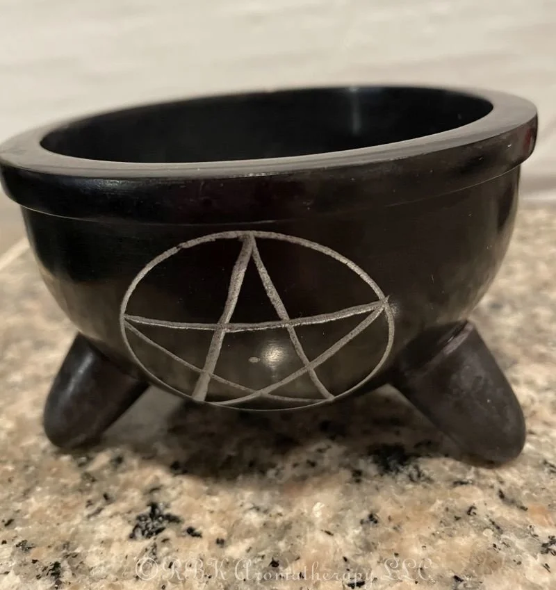 Hand Made Pentacle Carved India Soap Stone Burner for Palo Santo, Sage and Charcoal