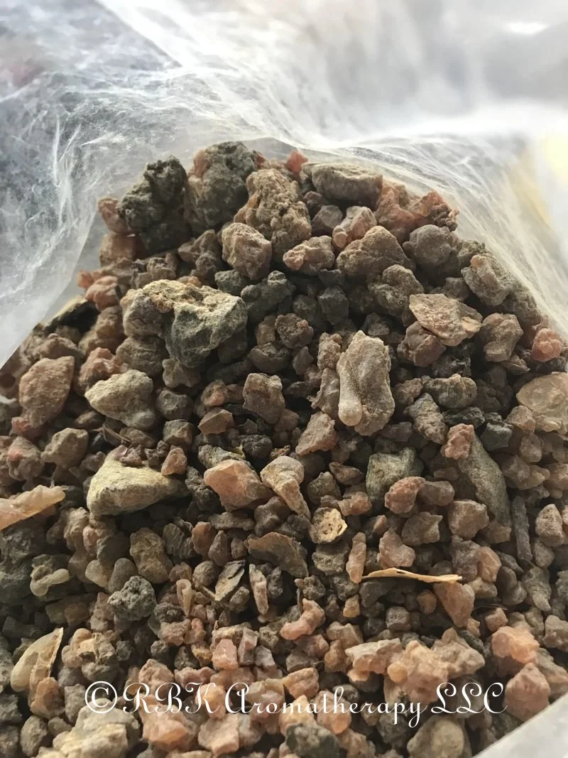 Myrrh (-Commiphora myrrha) Powder mixed with tiny pieces-