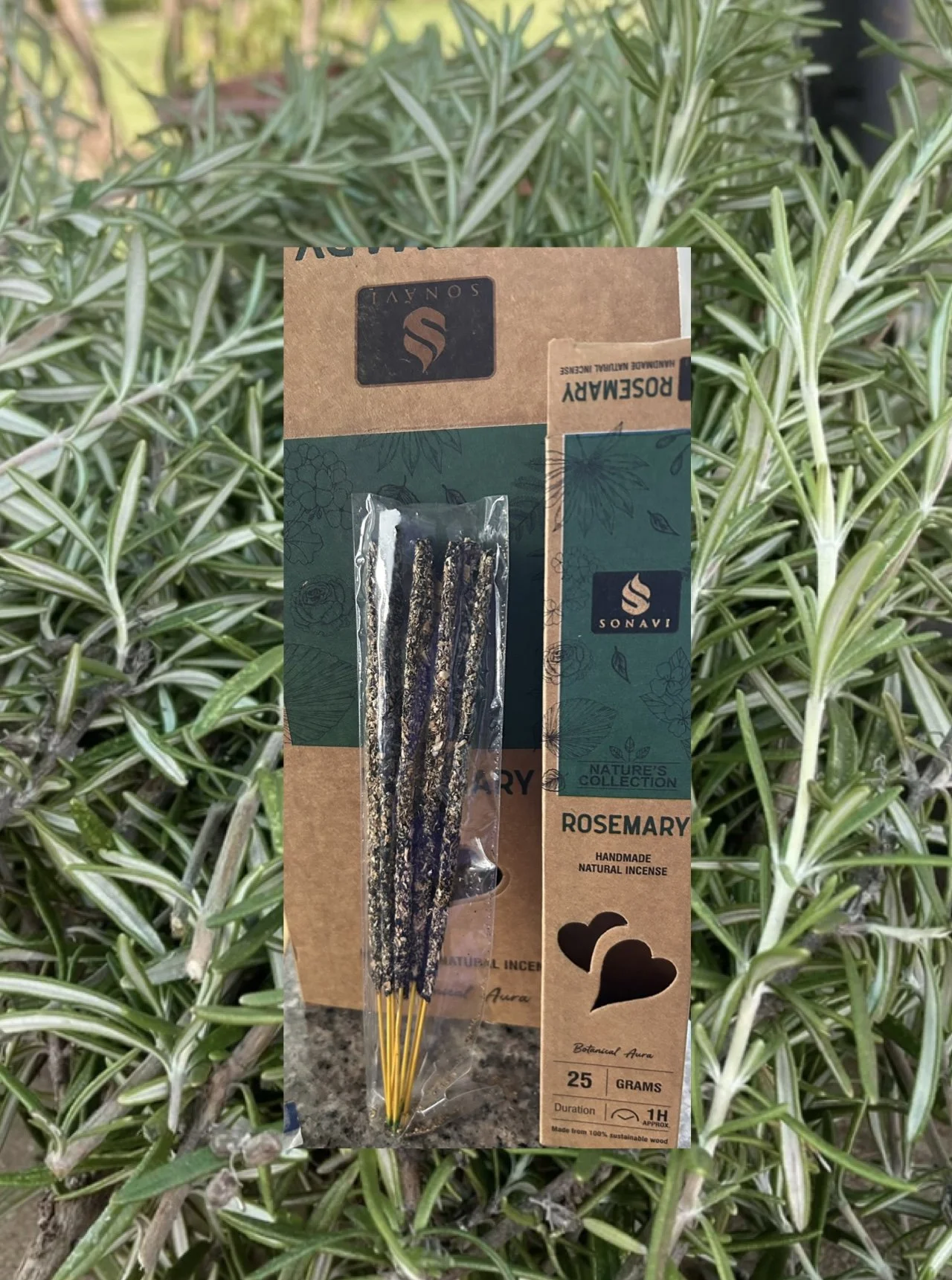 Natural Rosemary Incense Sticks 25 grams (Rosmarinus officinalis)