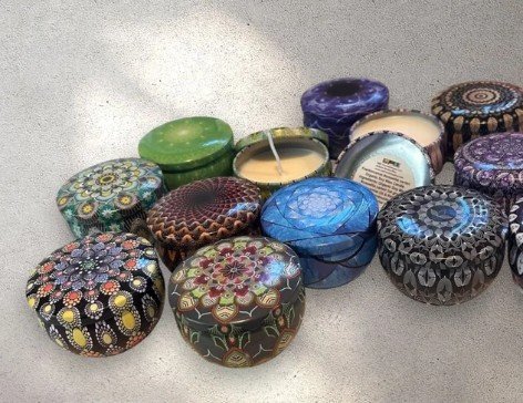 🕯️ Frankincense Boswellia carteri 1st grade Resin Candles in Artisan Metal Containers 🕯️2 sizes