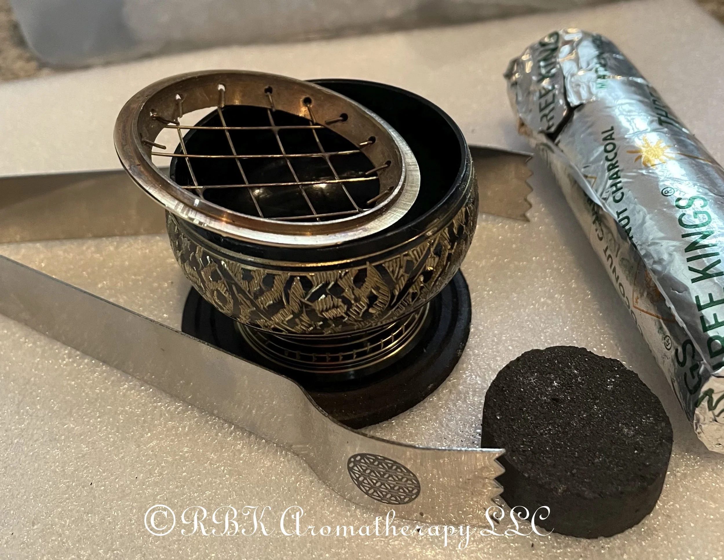 Limited Special Frankincense Boswellia "black sacra resin and Charcoal burner Gift Set-