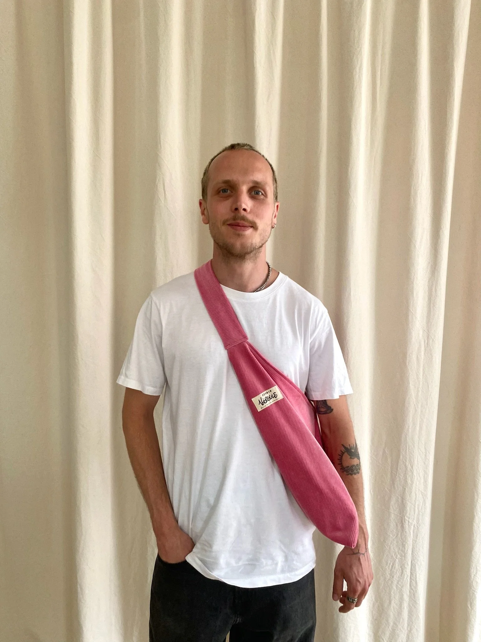Sac bandoulière - velours rose