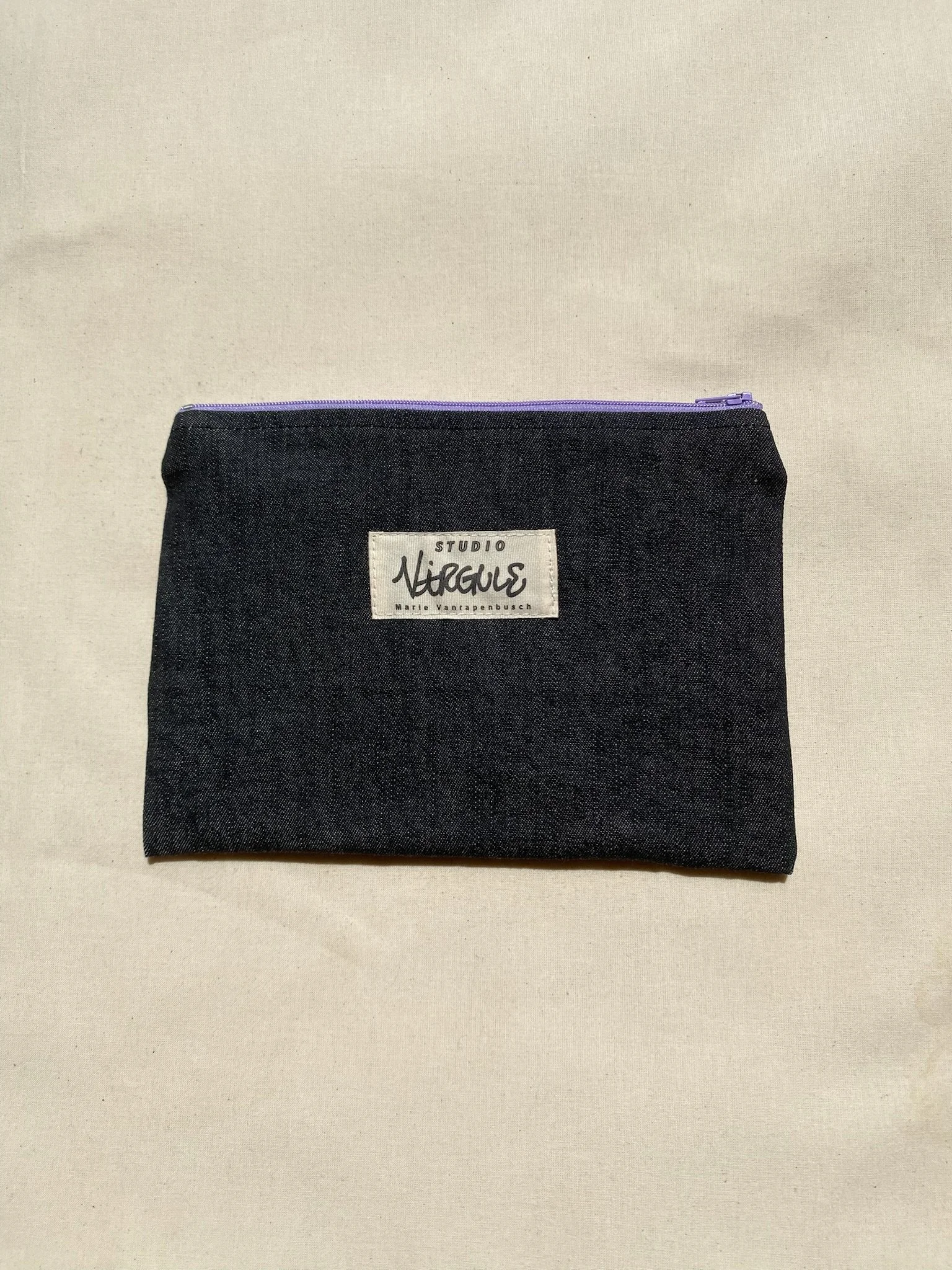 Pochette jeans noir