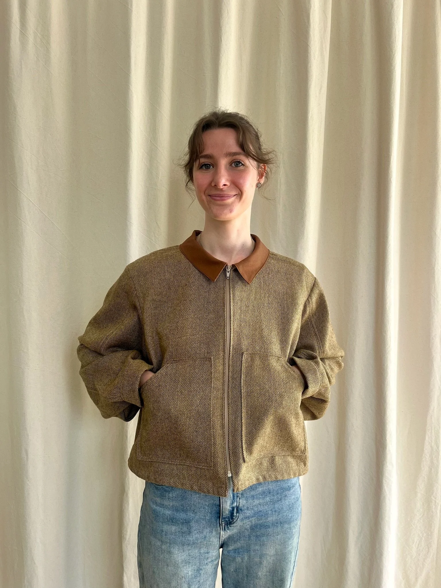 Veste ballon - laine beige