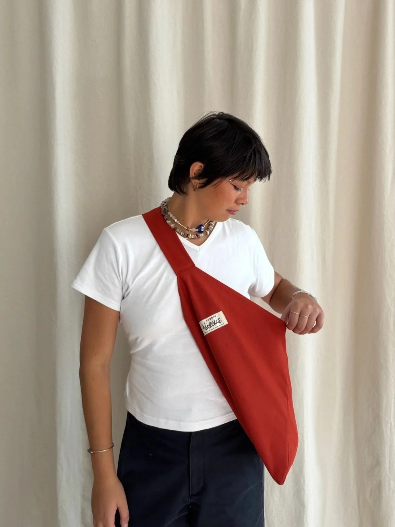Grand sac cabas- rouge brique