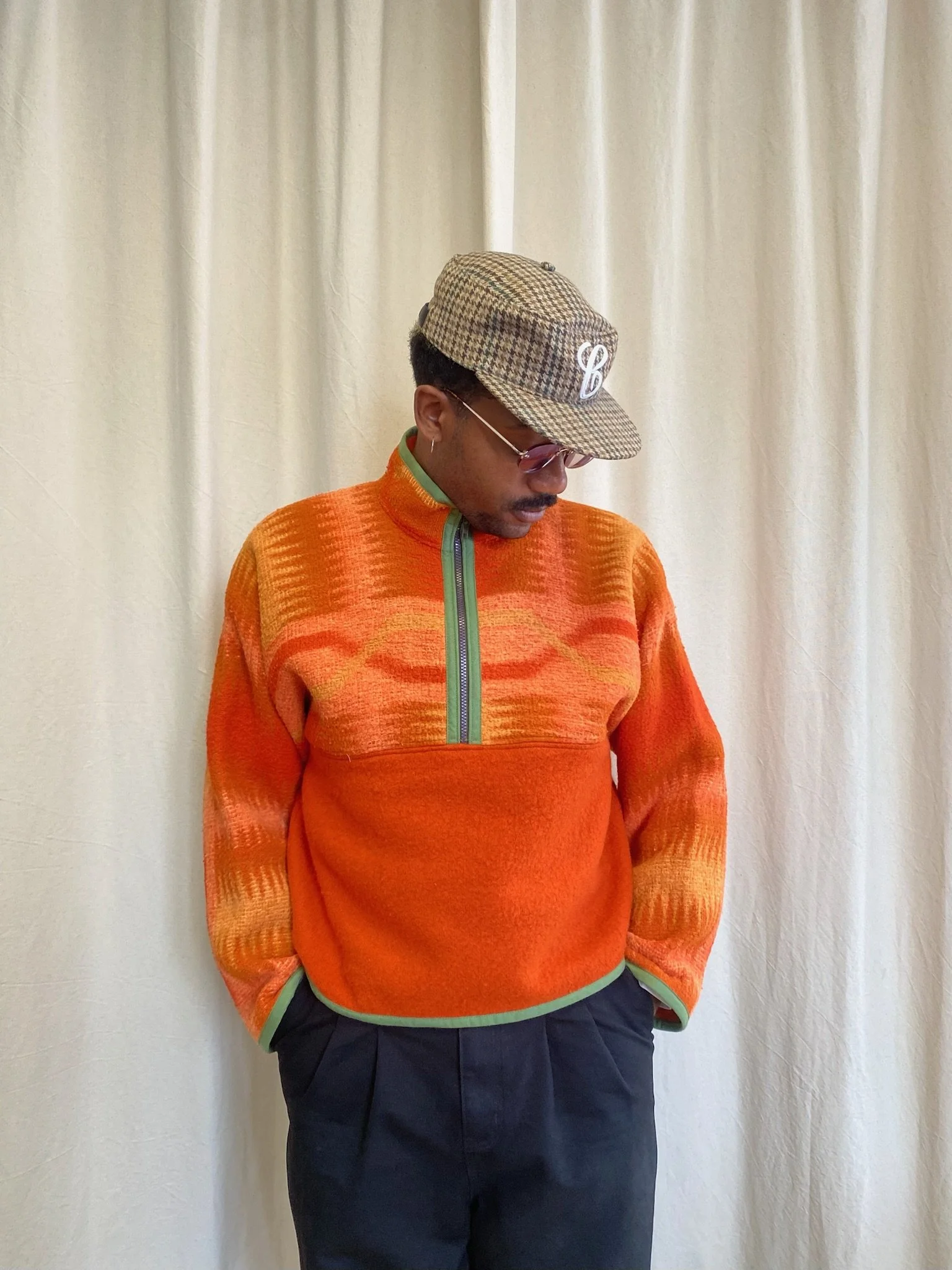 Polaire demi-zip - orange