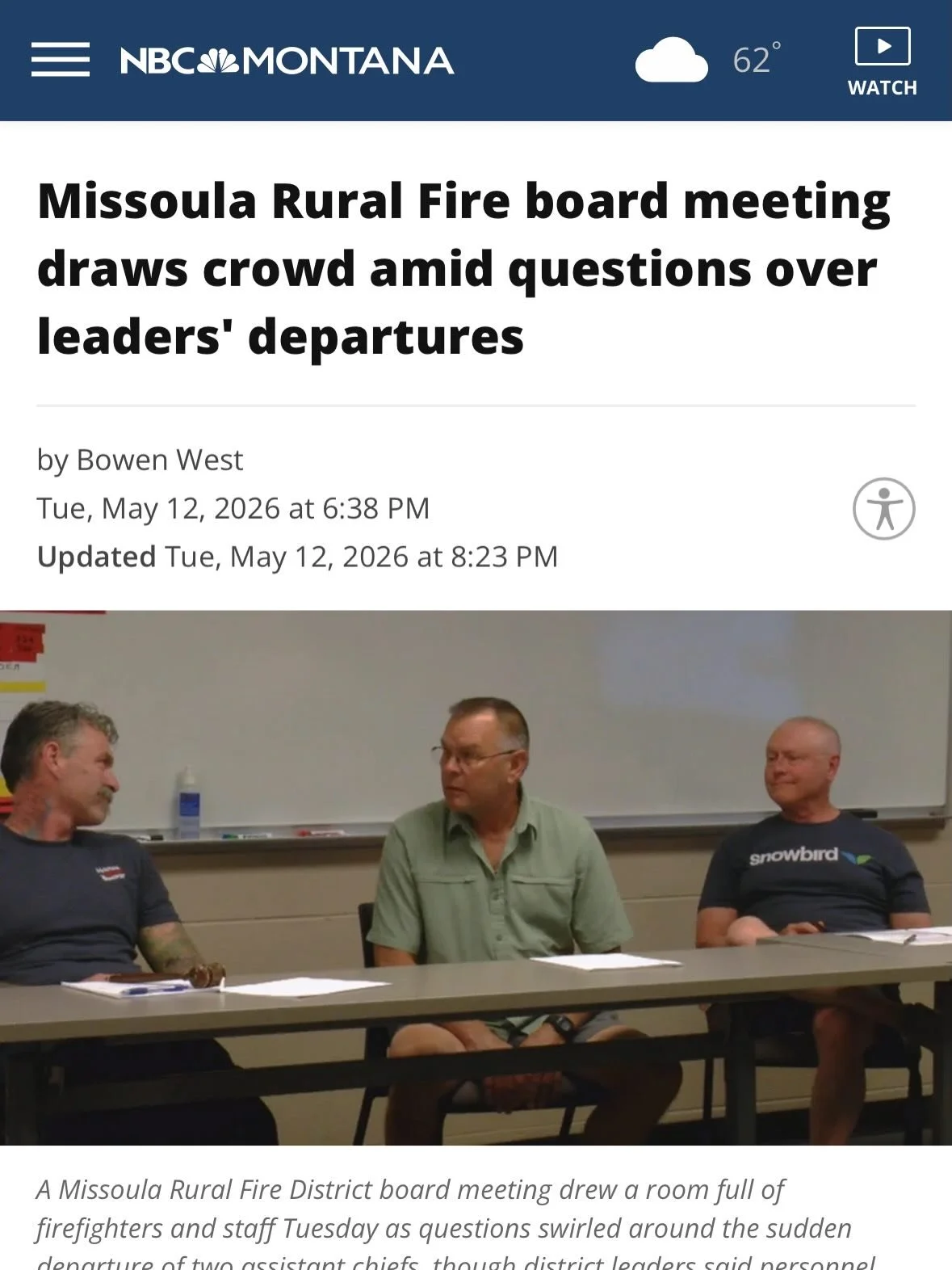 IAFF Local 2457&rsquo;s statement and news coverage in regard to last night&rsquo;s Missoula Rural Fire District&rsquo;s Board of Trustees meeting. 

https://nbcmontana.com/news/local/missoula-rural-fire-board-meeting-draws-crowd-amid-questions-over-