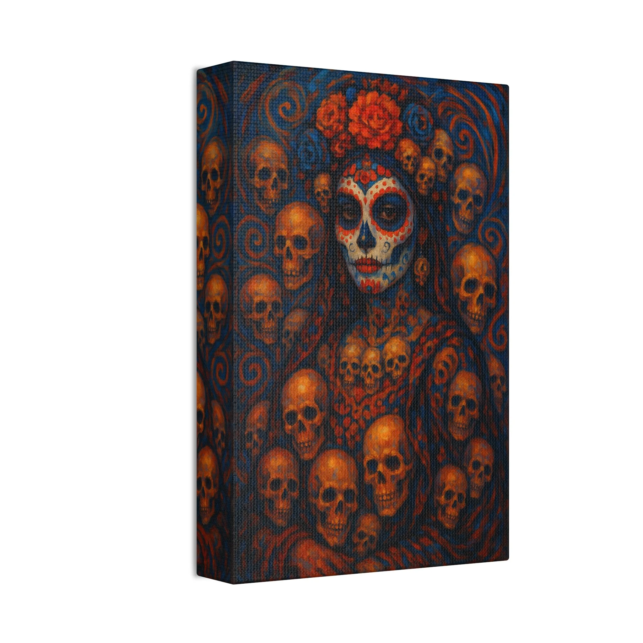 Canvas Wall Art, La Catrina Skull Día de los Muertos Decor, 1 5'' Print, Halloween Living Room Artwork, Day of the Dead Home Decoration,