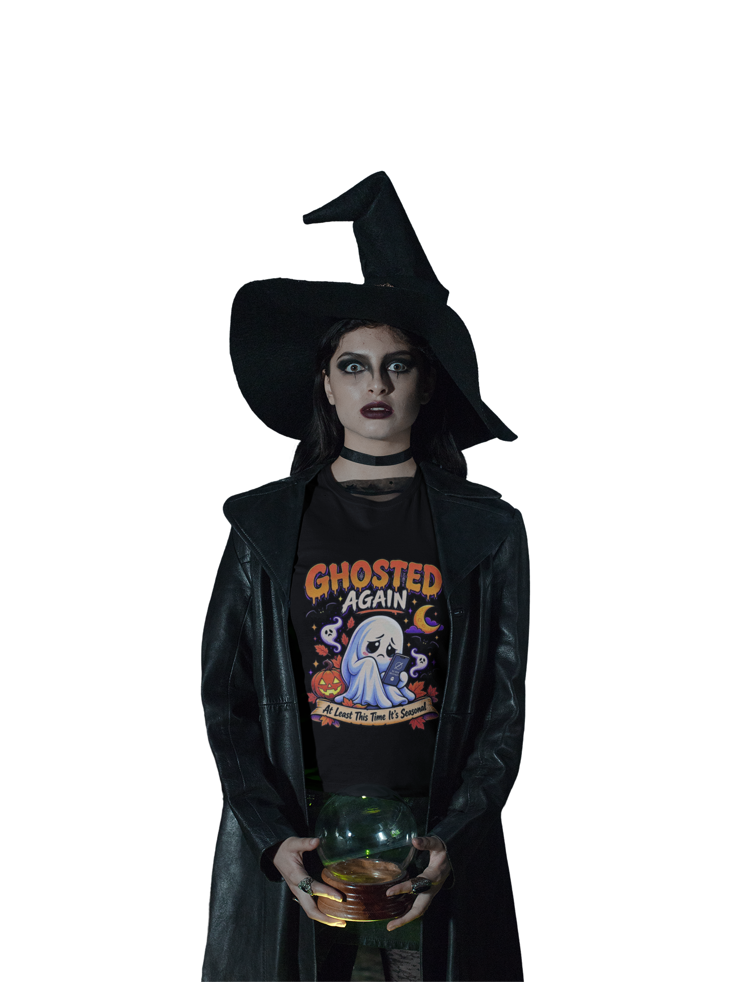 Ghosted Again Halloween Shirt | Funny Ghost Texting Tee | Cute Spooky Season Graphic T-Shirt