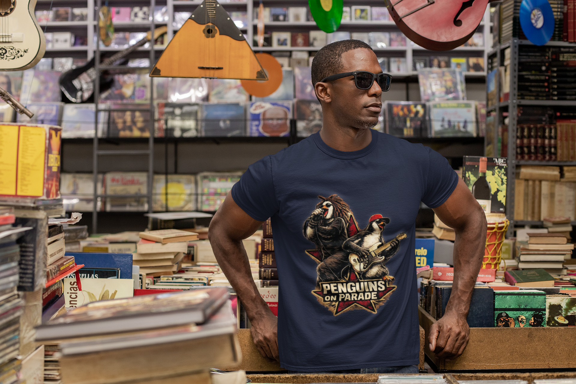 Penguins On Parade Tee | Funny Protest Rock Penguin Shirt | Punk Graphic Tee | Alternative Music Fan Gift