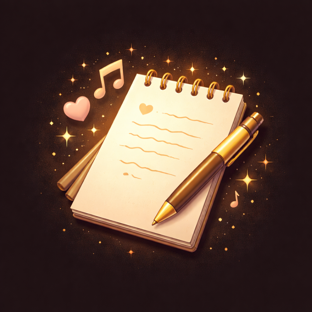 Illustration representing the creation of a personalized song from a customer’s story