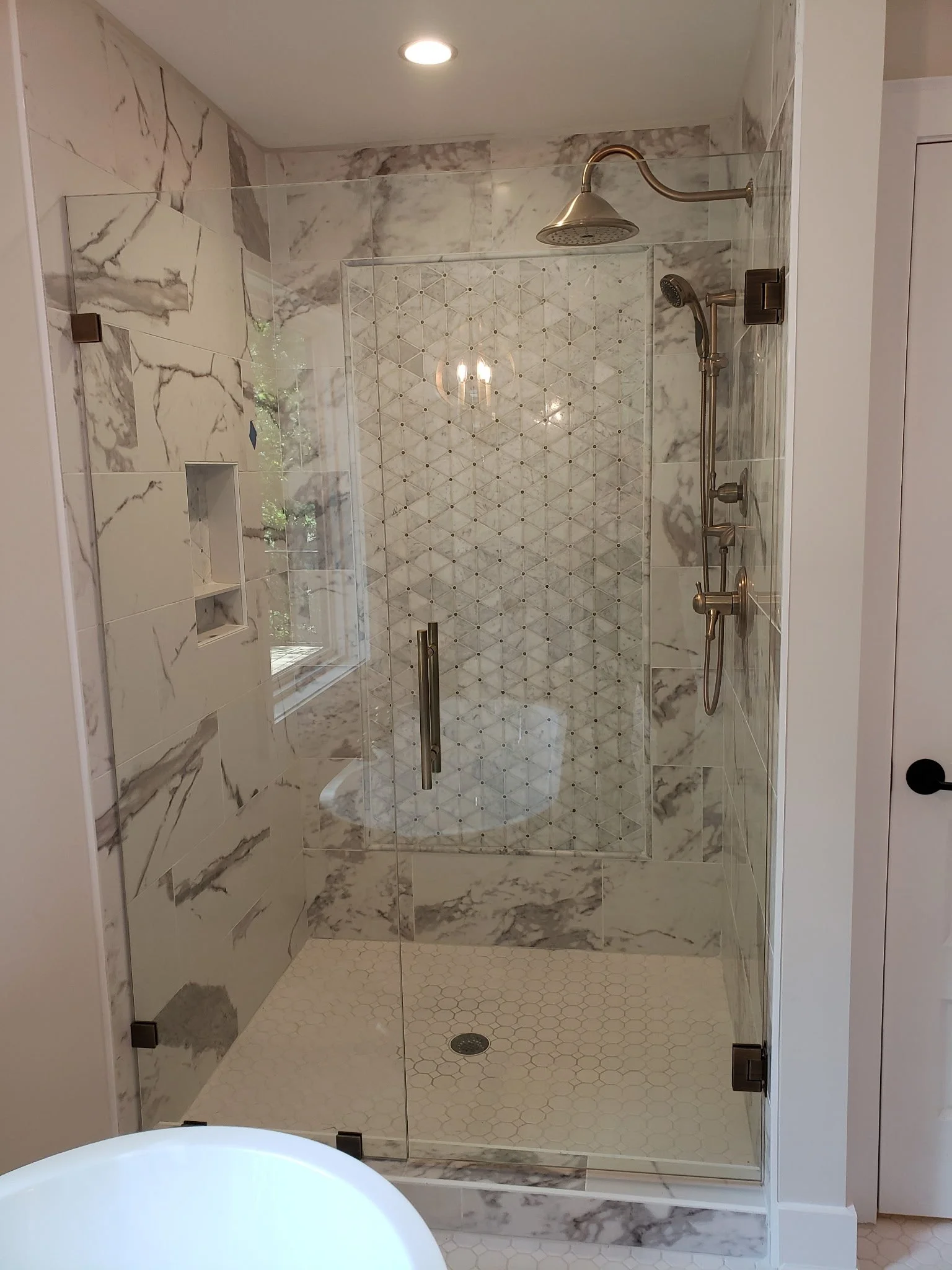 Custom walk-in tile shower installation in Coweta County