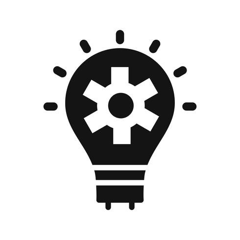Lightbulb icon with a gear inside, symbolizing innovation or ideas.