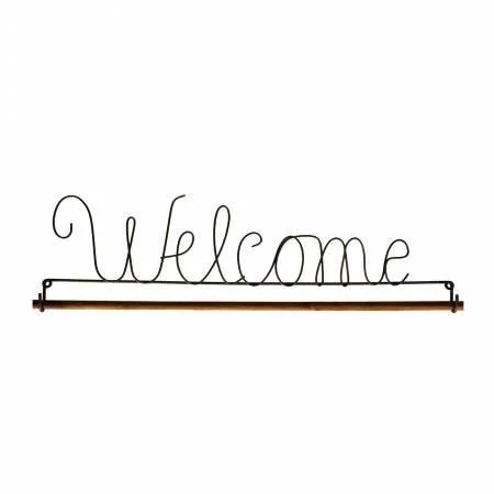 12" Welcome Wire/Wooden Quilt Hanger