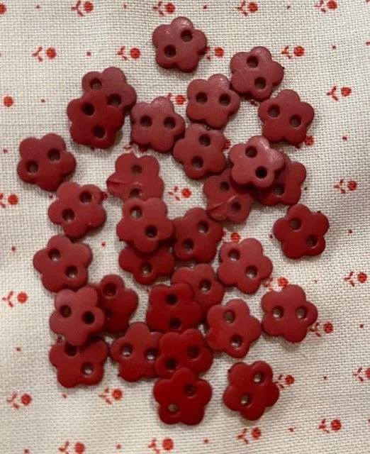 Red Flower Flat Button