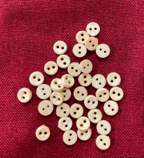 Ivory Round Micro Mini Buttons