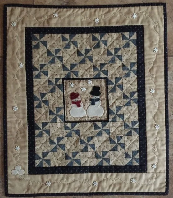 Snowman Love finished quilt