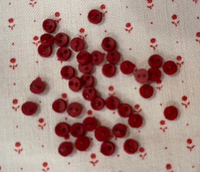 Red Micro Round Mini Butttons