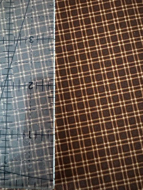 Brown/Tan Grid Fabric