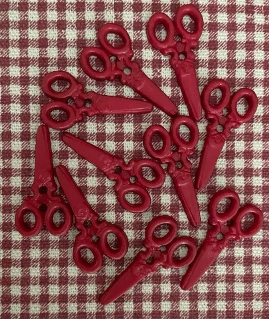 Red Scissors Buttons