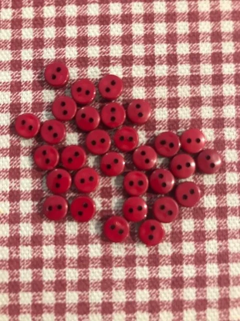 Red Round 1/4" Buttons
