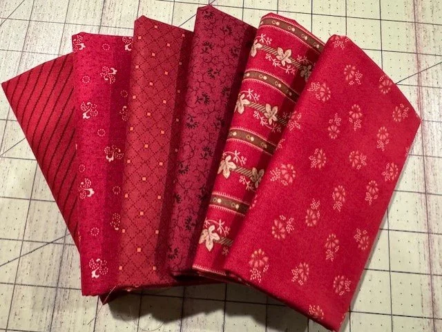 Deep Red Fat Quarters Fabric