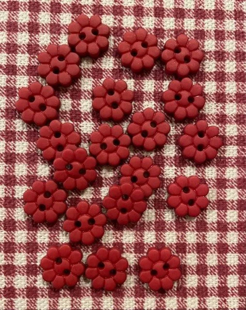 Eight Petal Red Flower Buttons