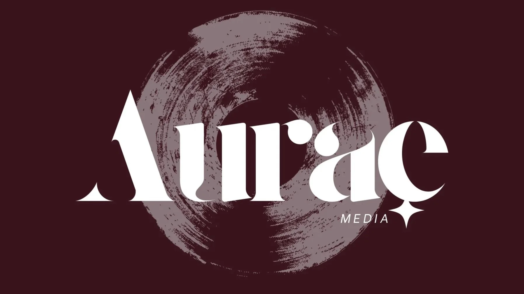 Artistic logo of Alt Media with stylized white text on a dark maroon background and a circular brushstroke design behind it.