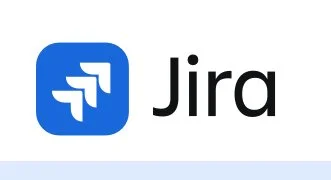 Jira logo with blue icon and black text
