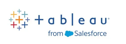 Tableau logo with multicolor plus signs and the text '+tableau from Salesforce'