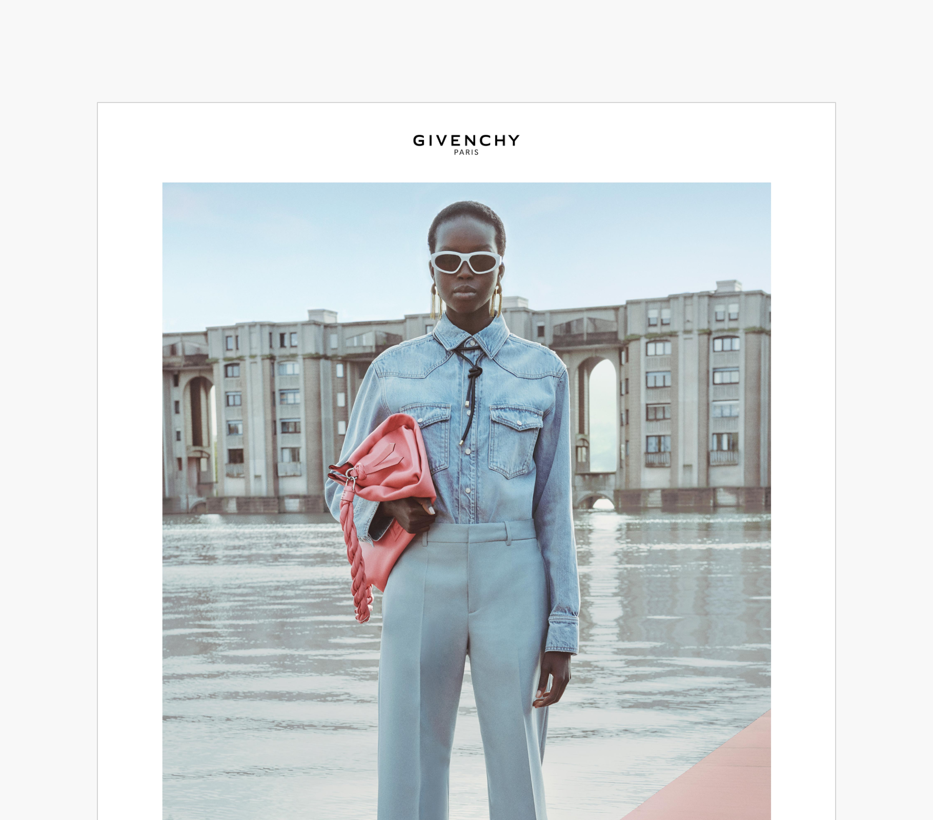 Luxury fashion website interface for Givenchy, highlighting refined digital experience and e-commerce usability