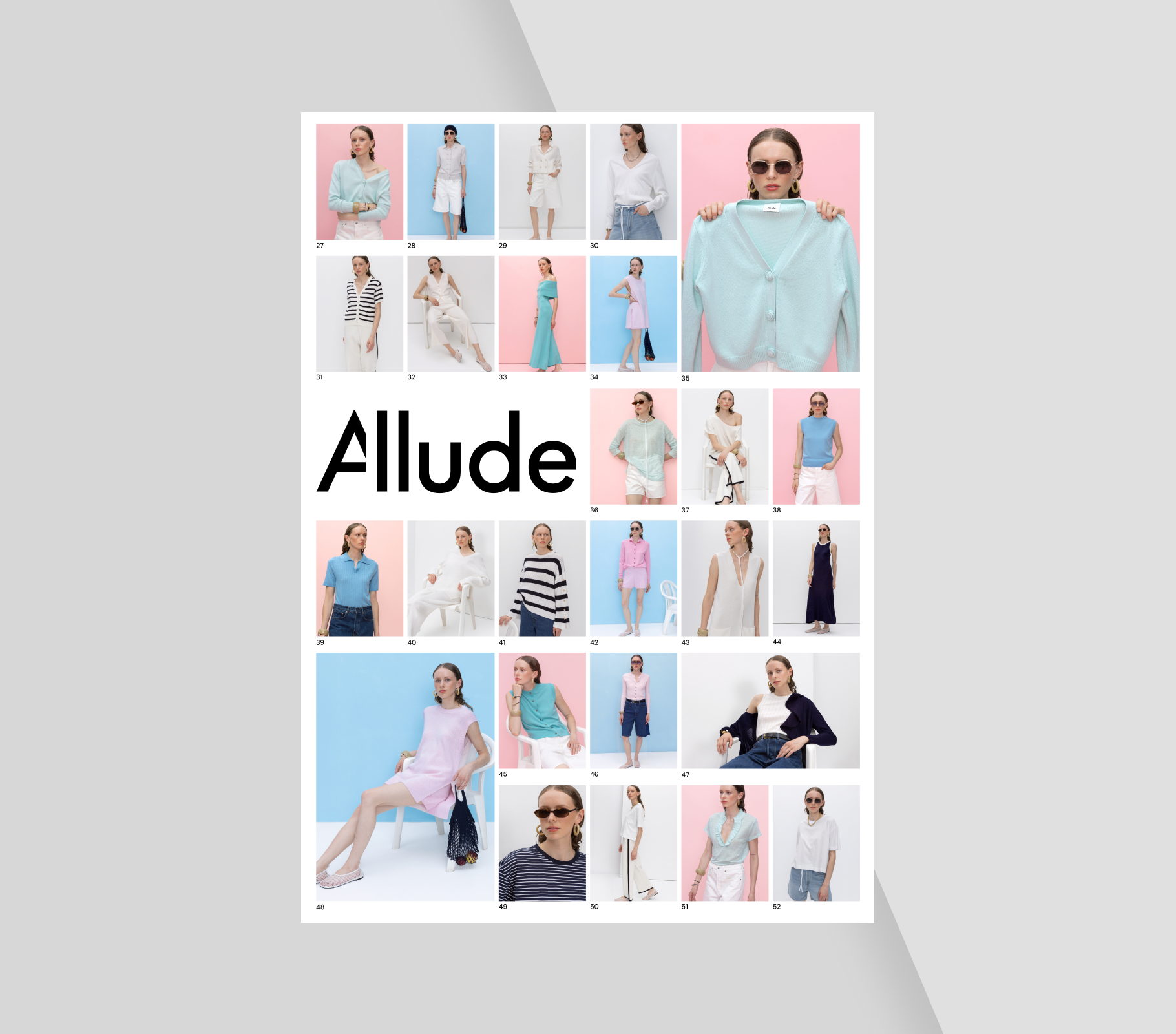 Allude SS26 lookbook design showcasing seasonal luxury fashion collection