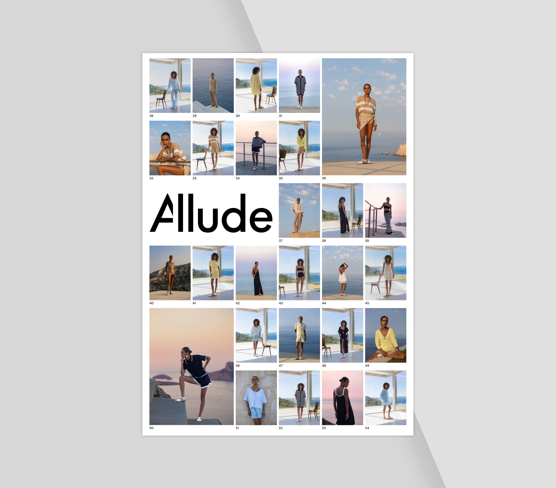 Editorial lookbook layout for luxury fashion brand