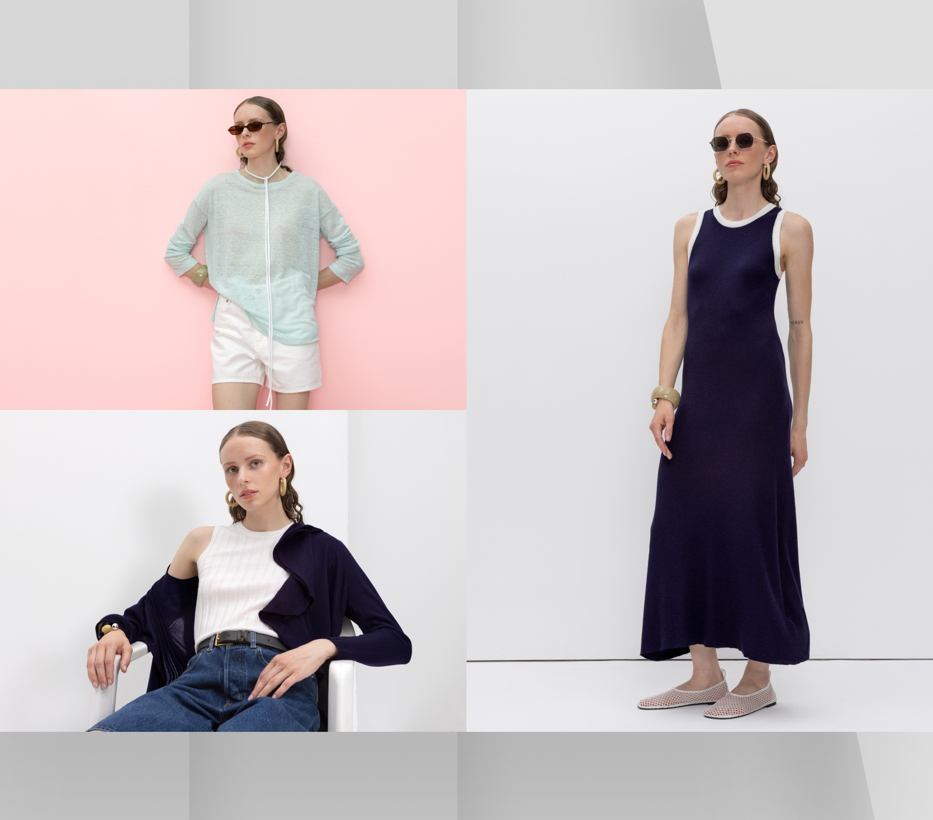 Editorial lookbook layout for luxury fashion brand Allude SS26