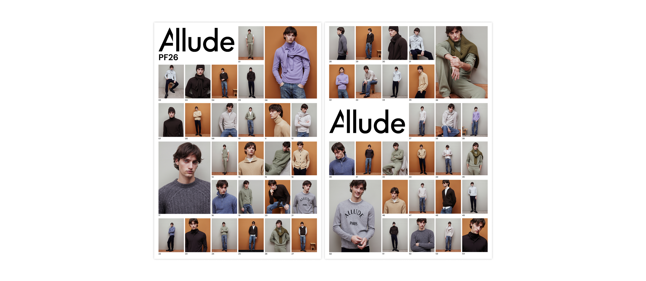Editorial lookbook layout for luxury fashion brand