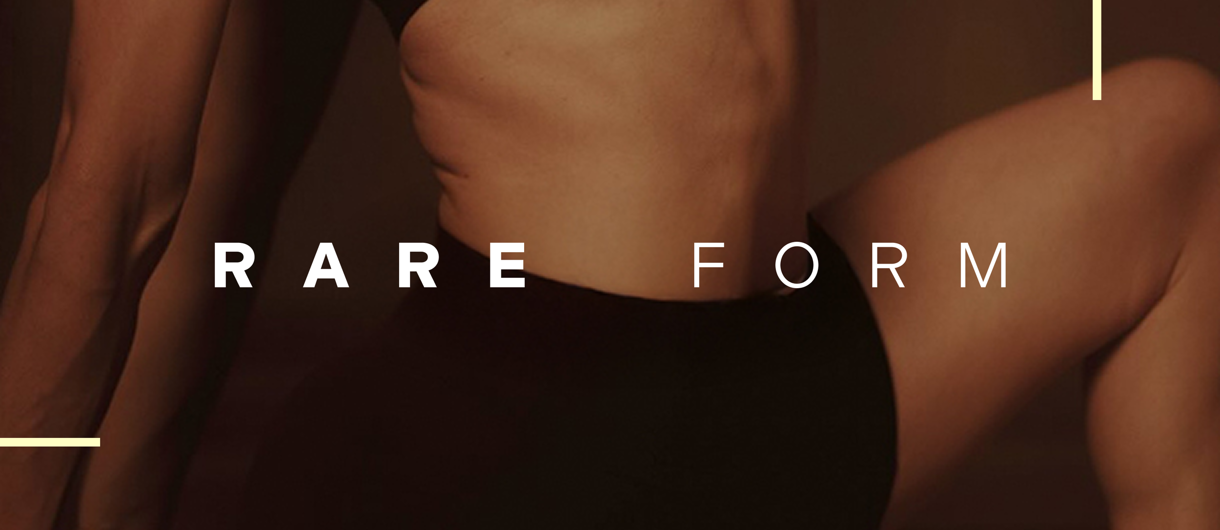 Luxury fitness brand identity and website design for Rare Form