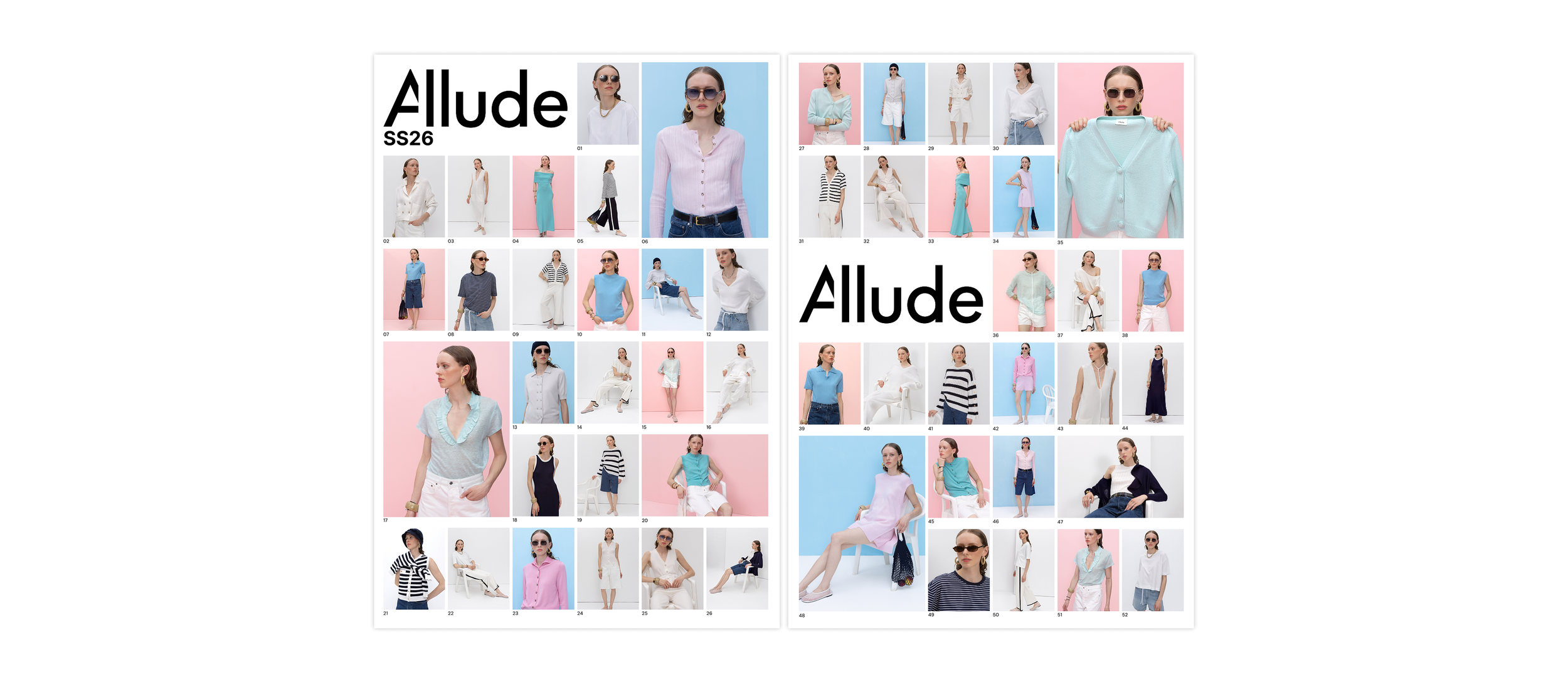 Allude SS26 lookbook design showcasing seasonal luxury fashion collection