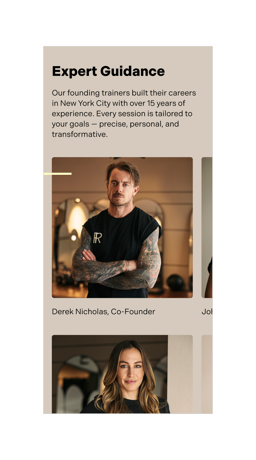 Brand and website design for luxury fitness studio Rare Form in Munich