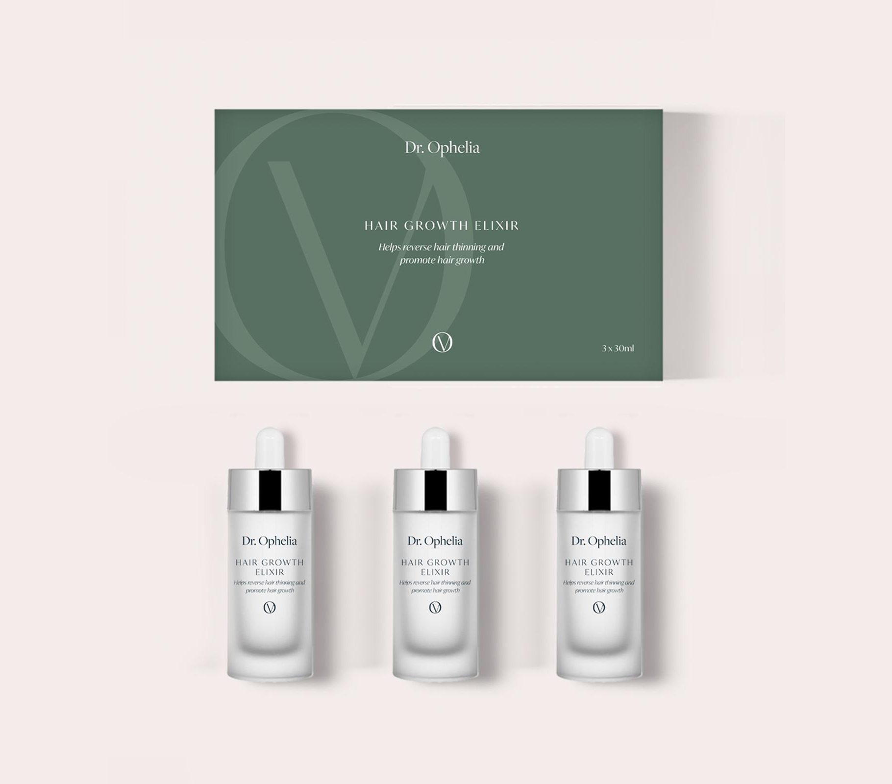 Detail view of Dr Ophelia packaging refinements aligned with brand identity