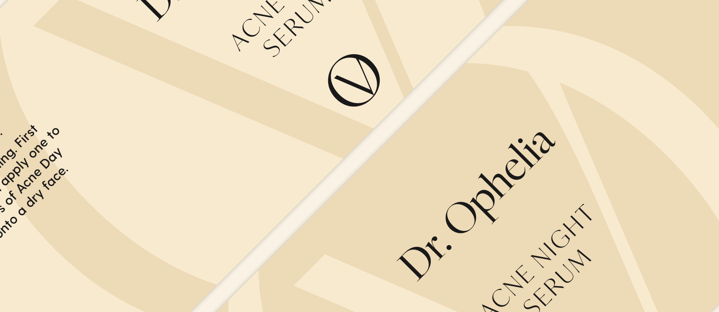 Detail view of Dr Ophelia packaging refinements aligned with brand identity