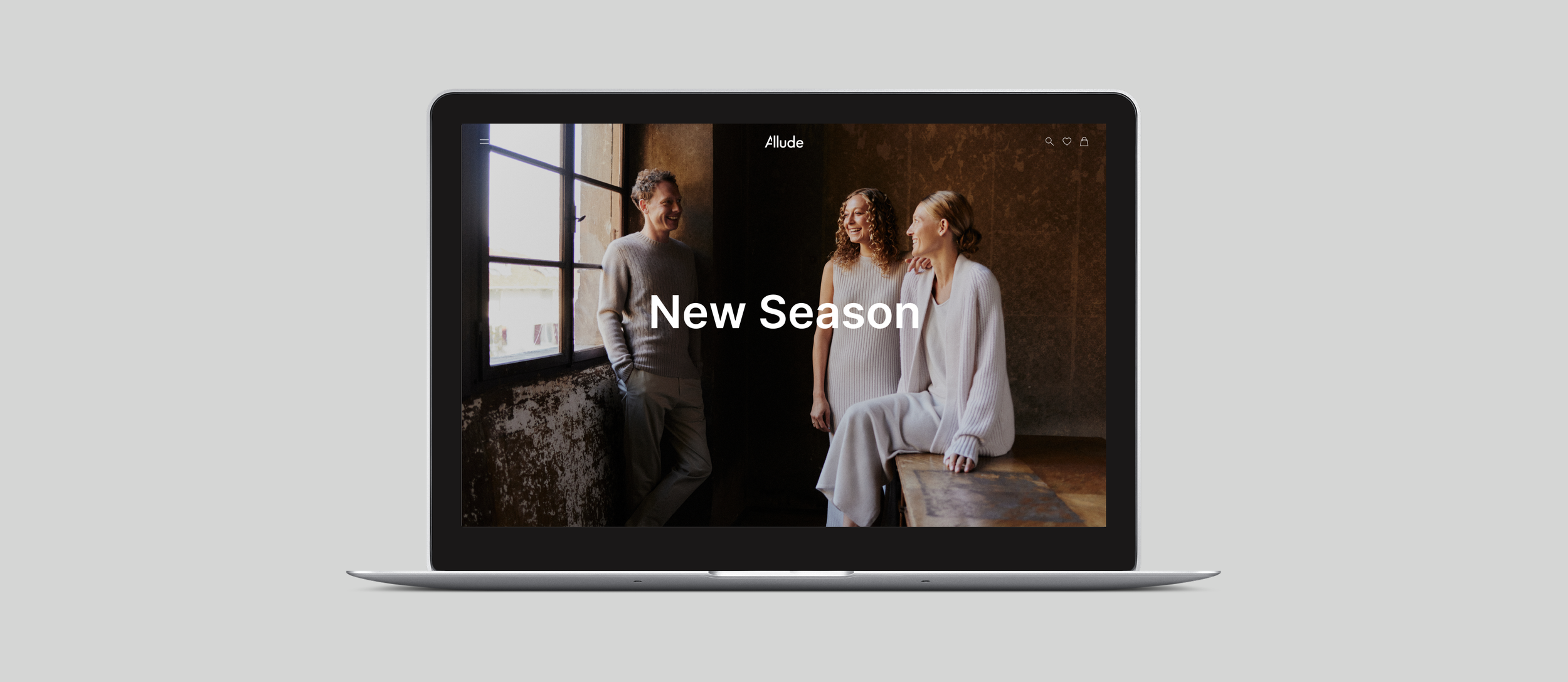 Allude luxury fashion e-commerce website design showcasing homepage layout and seasonal collections