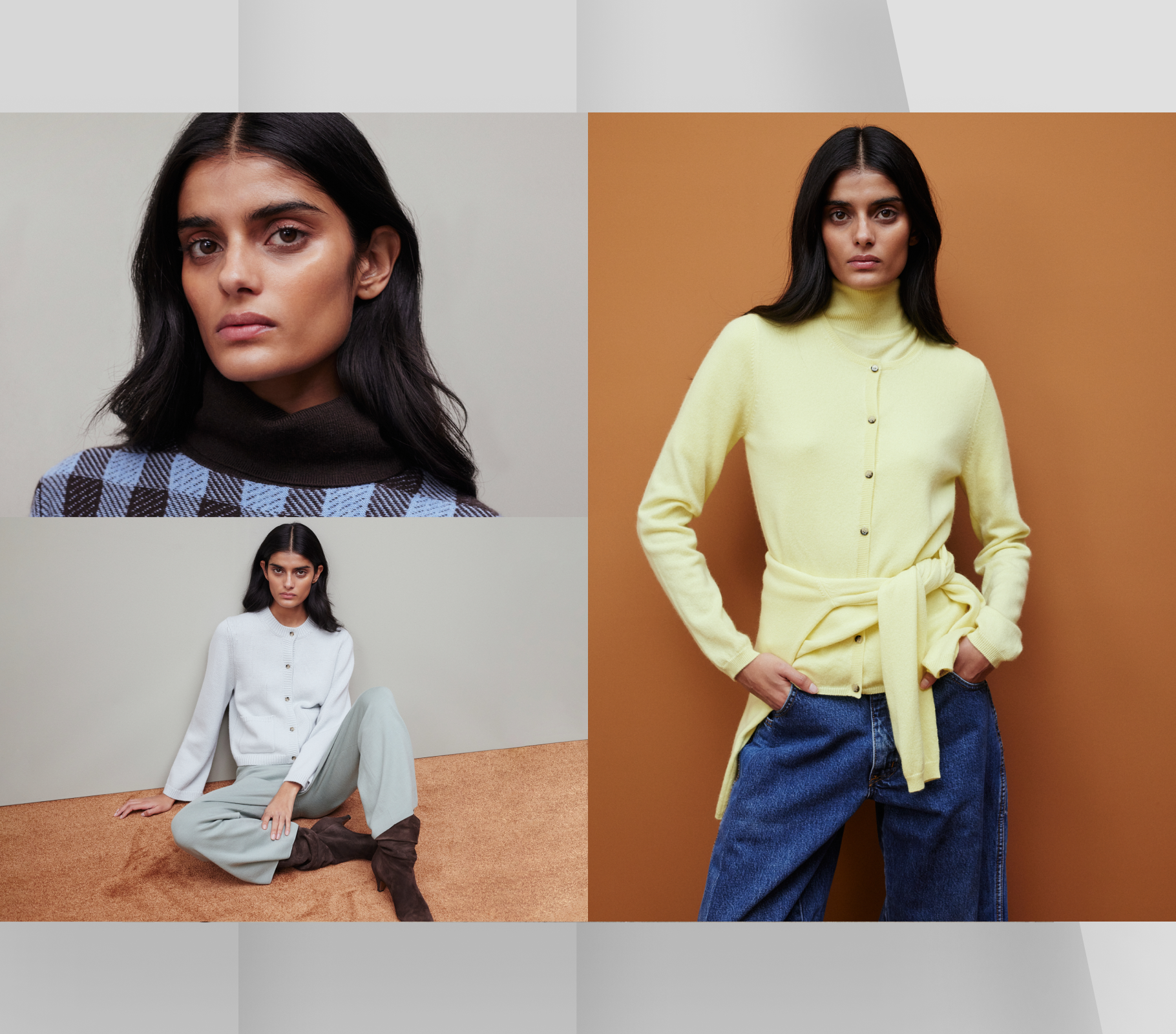 Editorial lookbook layout for luxury fashion brand