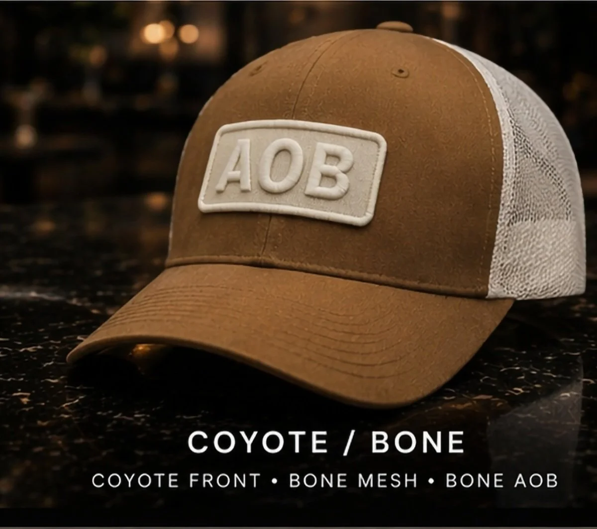Coyote Brown Trucker / Mesh /Bone AOB